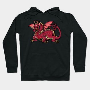 red dragon with outstretched wings Hoodie